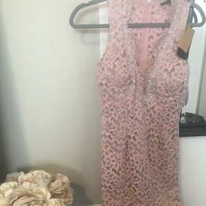 Pink and silver midi dress